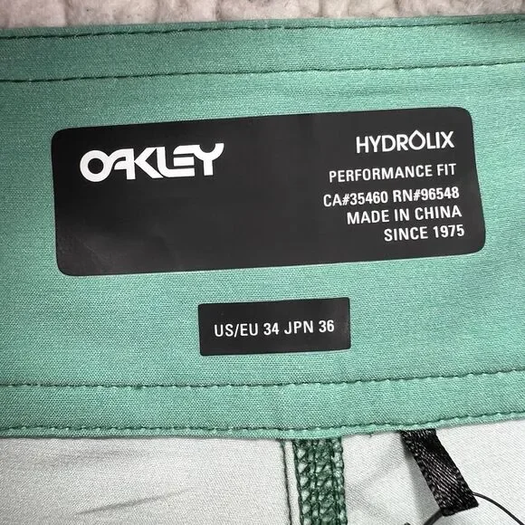 Oakley Hydrolix Performance Fit Boardshorts Men’s 34 Surf‎ Swim Coastal Viridian